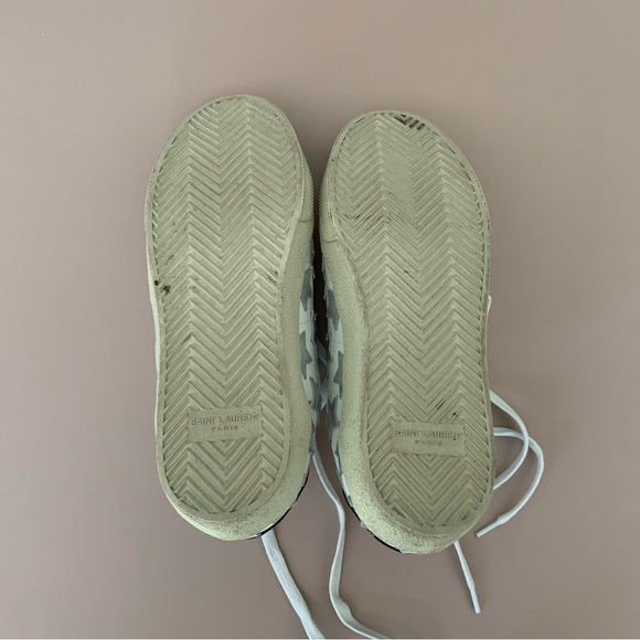 Saint Laurent Court Classic California Metallic Sneakers Sz 7 - Picture 6 of 12